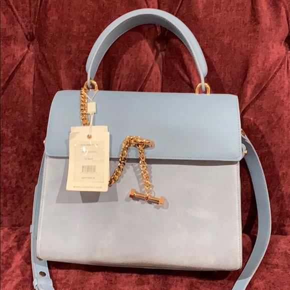 luna Italy Handbags - Luna italy Paley Leather Satchel in Light Blue